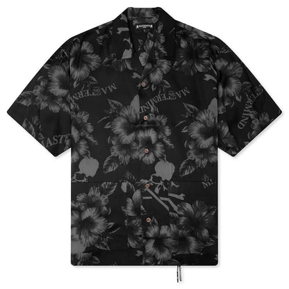 Hibiscus Washable Silk S S Shirt Monochrome
