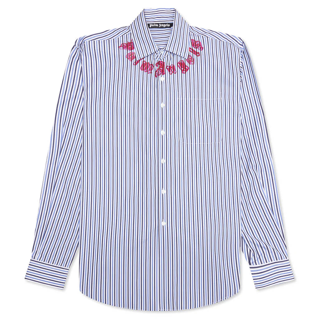 Neck Logo Neon Classic Shirt Blue Fuchsia