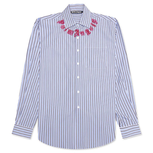 Neck Logo Neon Classic Shirt Blue Fuchsia