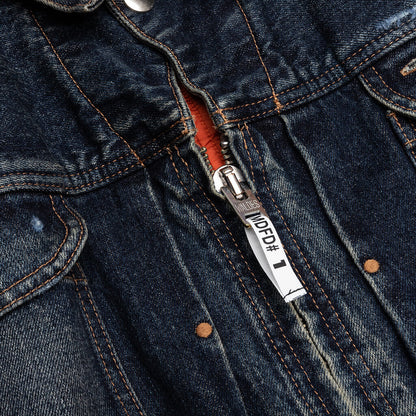 Flight Jacket Layered Denim Indigo