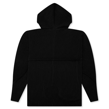 Wickerwork Mesh Zip up Black