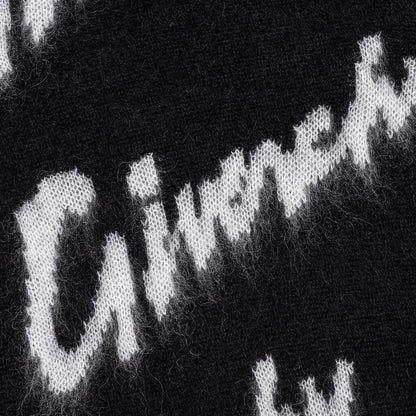 Intarsia Mohair and Wool Sweater Black White