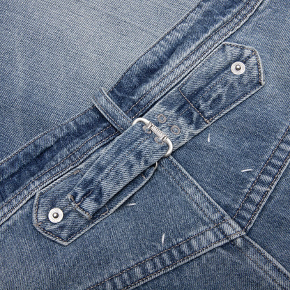 Stud Denim Shorts Light Blue
