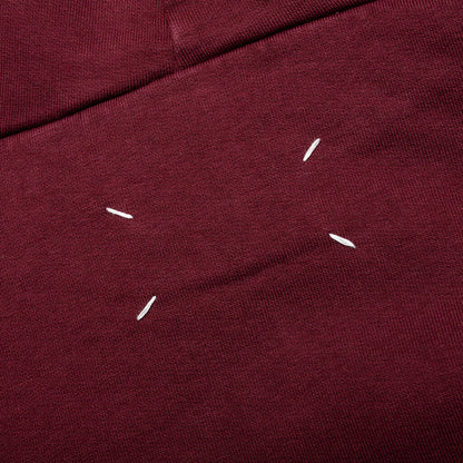 Logo Embroidered Long Sleeved Hoodie Burgundy