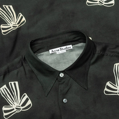 Floragatan Button Up Shirt Black White