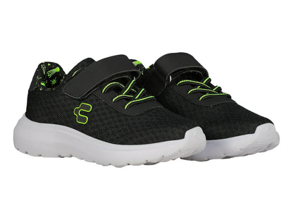 Tenis Charly Road Casual Negro con Verde Lima para Niño