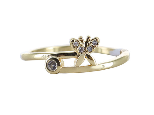 Anillo Roze Mariposa Dorado para Mujer