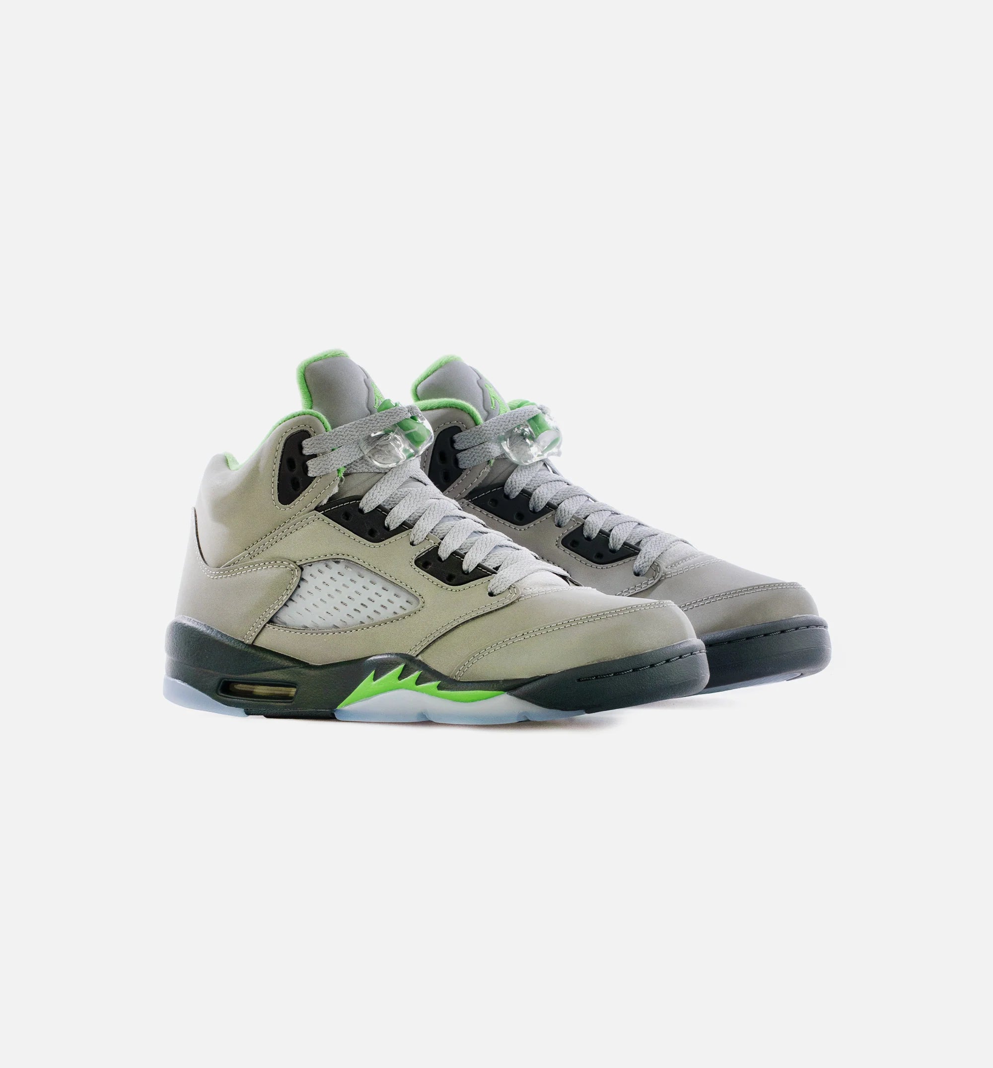 Air Jordan 5 Retro Green Bean Grade School Lifestyle Shoe Silver Green Free Shipping