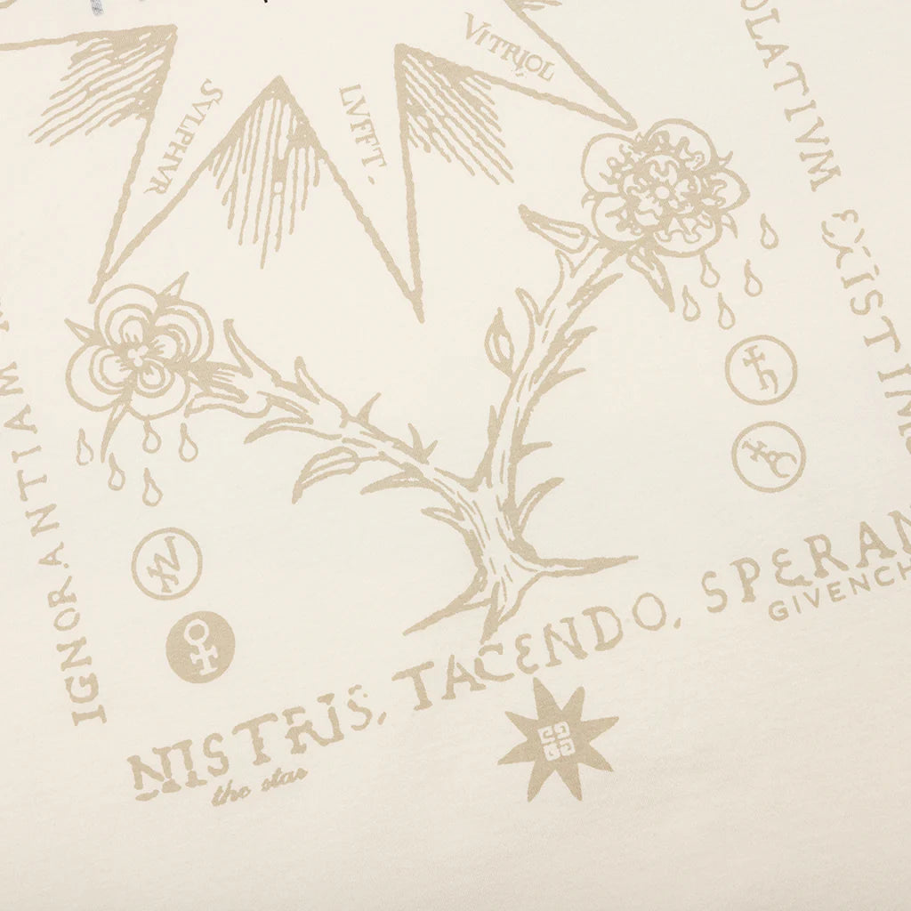 Reverse Cotton with Tarot Print T Shirt Ivory