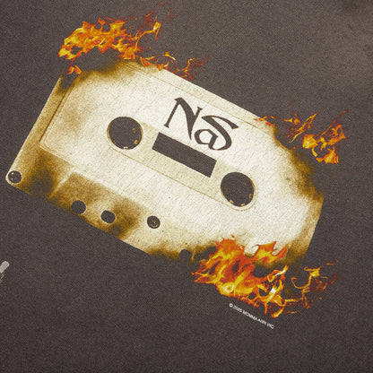 Saint M6 x Nas Radio Tape On Fire S S Tee Black