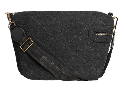 Bolso de Hombro Ferretina Bimba Rombo Negro para Mujer