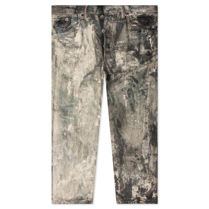 Printed Wide Leg Pants Cold Grey