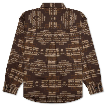 Chimayo Jacquard Button Down Shirt Brown
