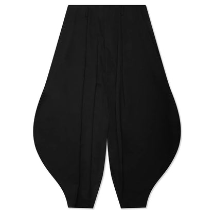Wool Carrot Pants Black