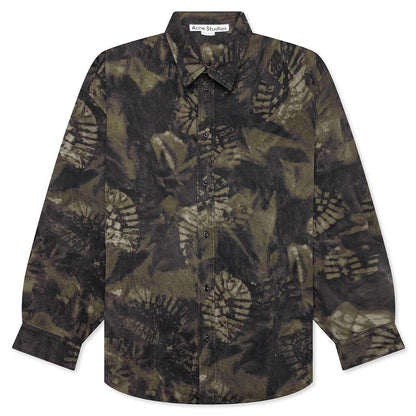 Osetar Boot Print Overshirt Washed Black