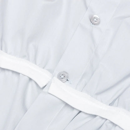Loose Fit Button Shirt with White Accents Light Blue