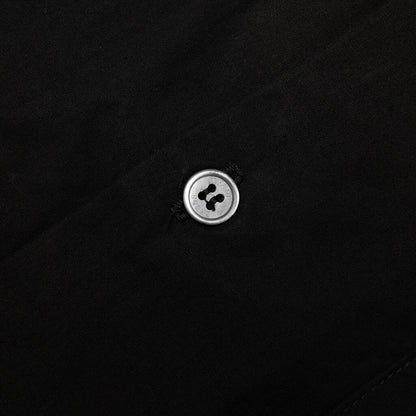 Camp Collar Logo Shirt Black White