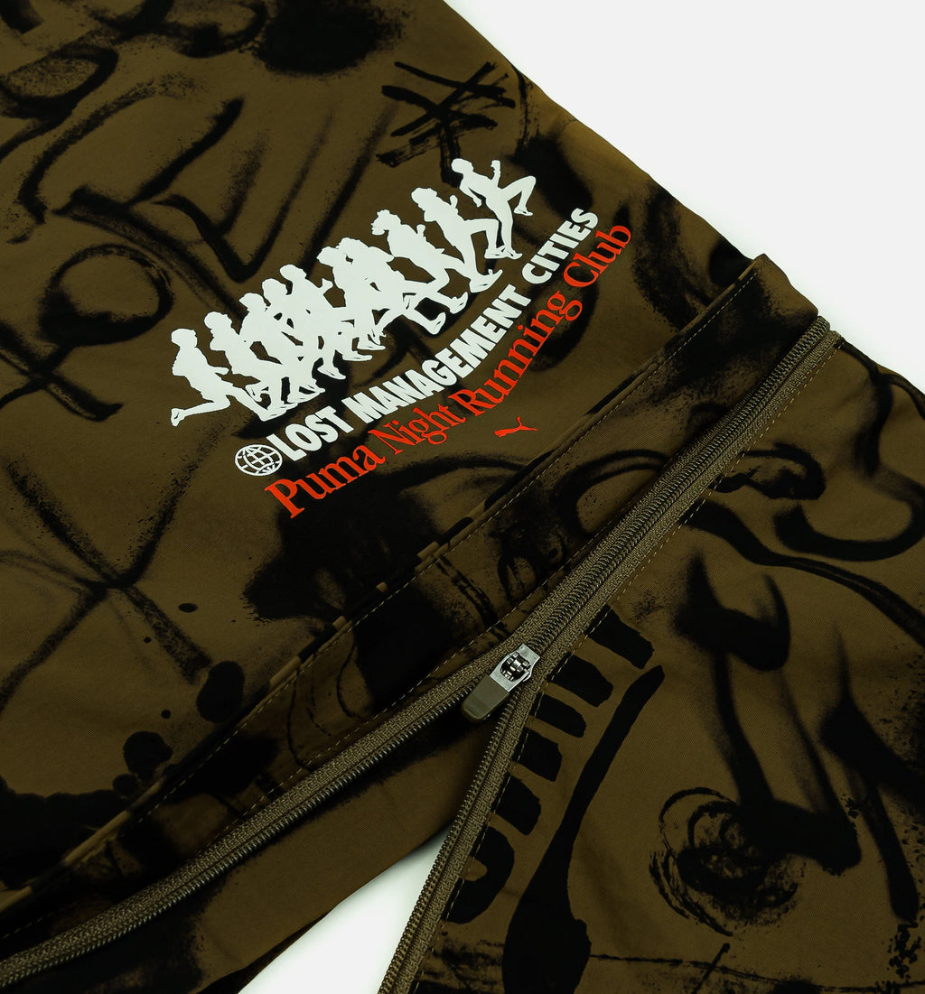 Lost Management Cities All Over Print Mens Pant Olive Black
