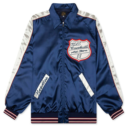 Poly Sateen Stadium Jacket Navy