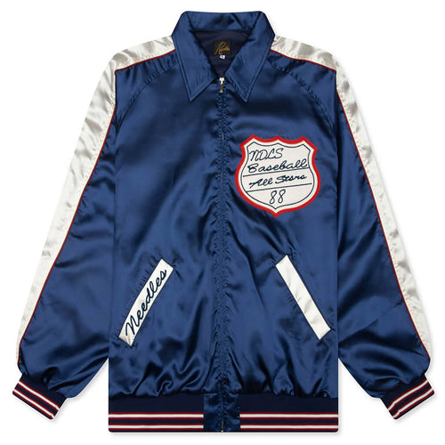 Poly Sateen Stadium Jacket Navy