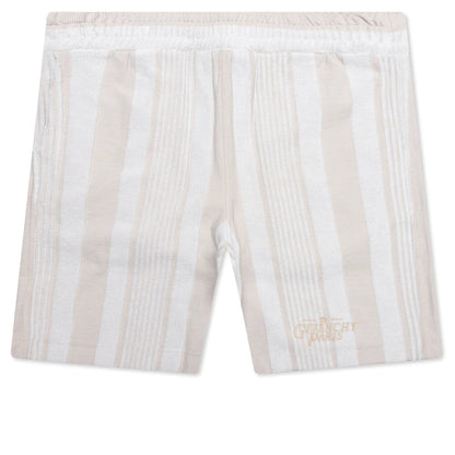 Bermuda Shorts with Stripes White Beige