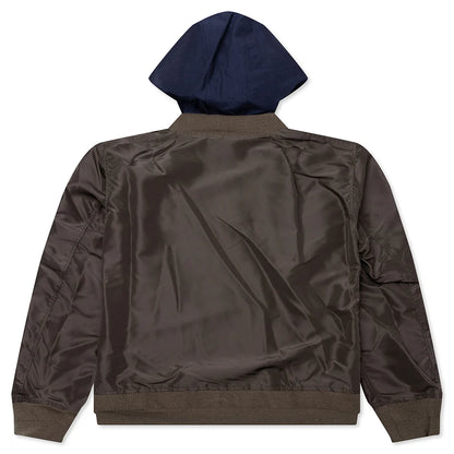 Nylon Twill x Grosgrain Blouson Khaki Navy