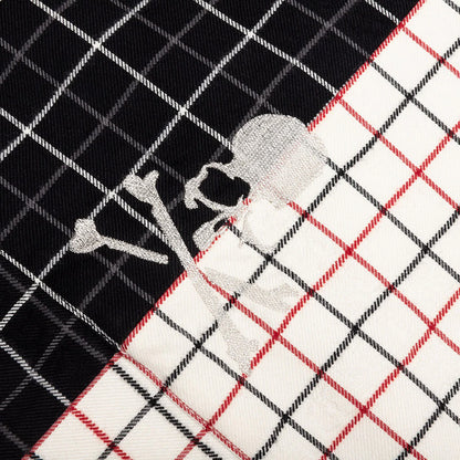 Vertical Split Plaid Shirt Black Plaid