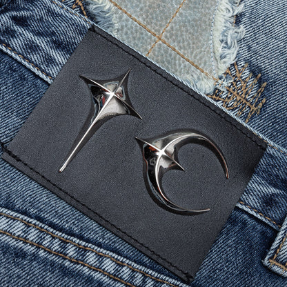 Bone Leather Denim Pants Blue