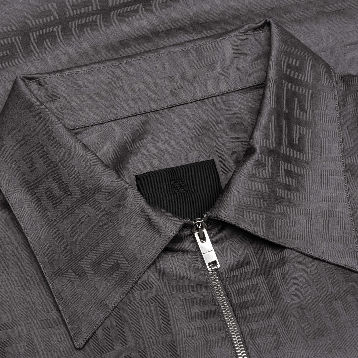 Short Sleeves Boxy Fit Zipped Shirt Titanium