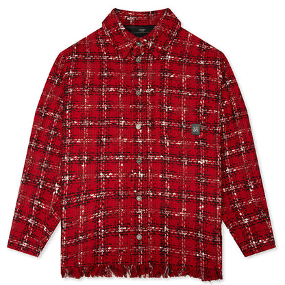 Tweed Flannel Overshirt Red Rose