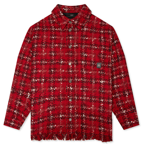 Tweed Flannel Overshirt Red Rose