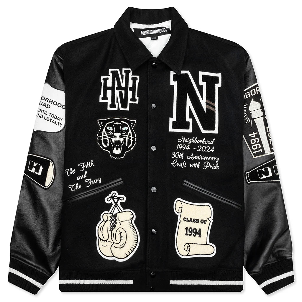 Stadium Jacket Black White