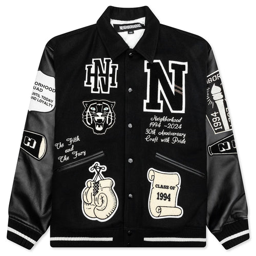 Stadium Jacket Black White