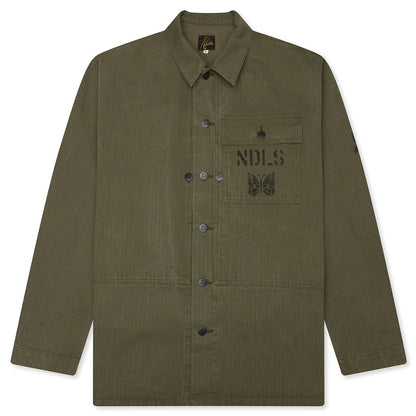 Cotton Herringbone P 44 Jacket Olive