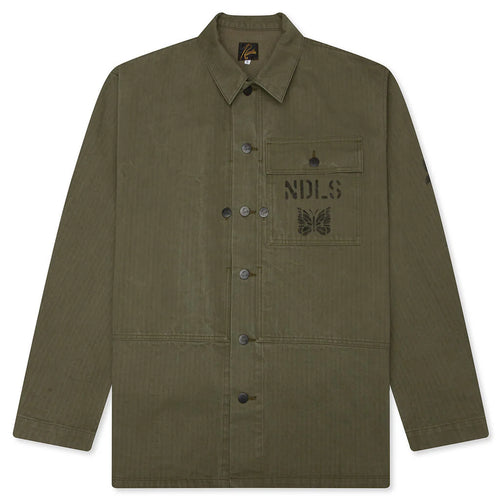Cotton Herringbone P 44 Jacket Olive