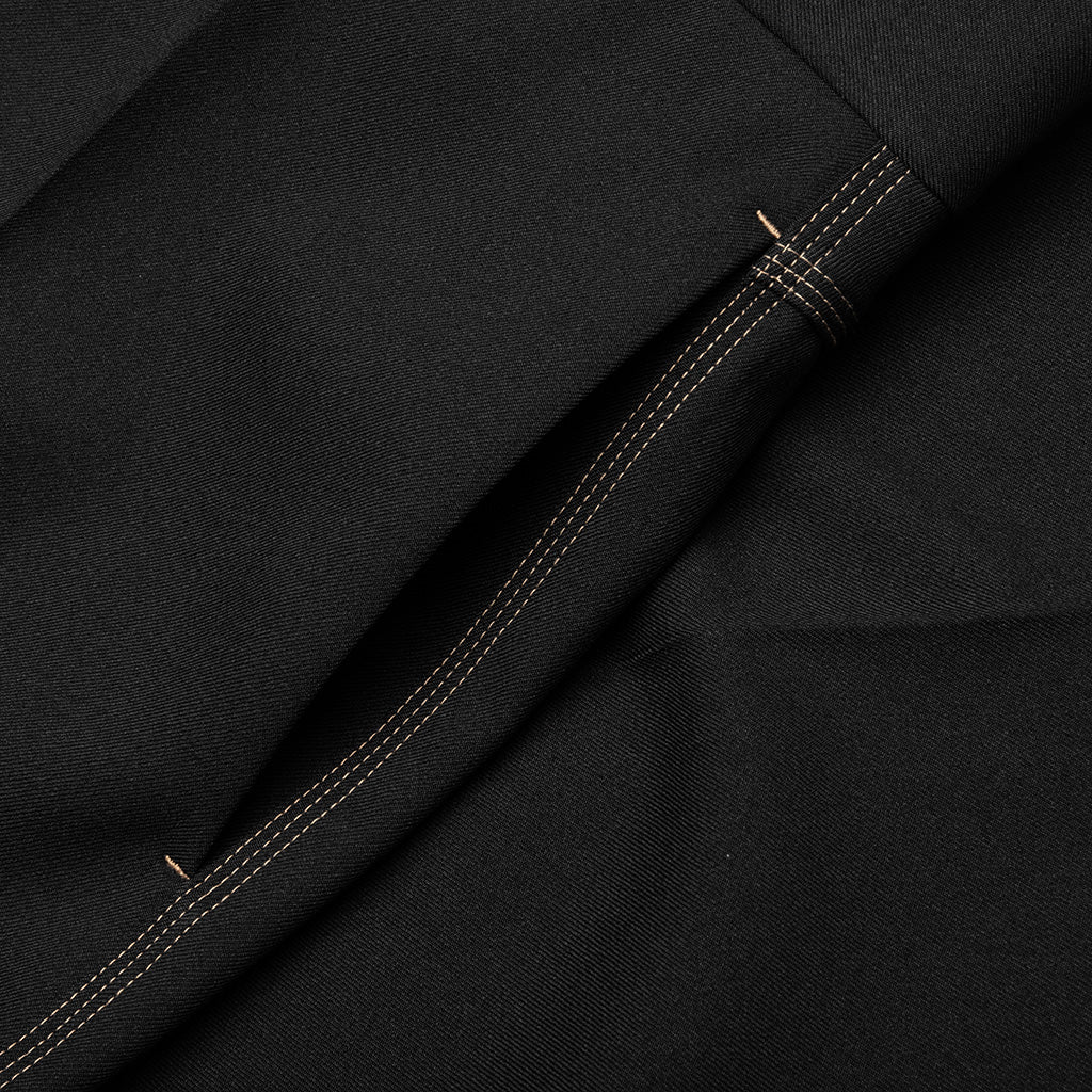 Recycled Polyester Gabardine Loose Fit Trousers Black