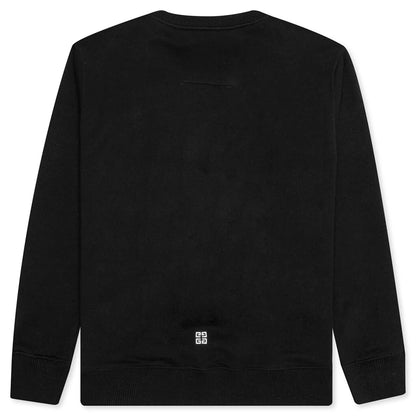 College Embroidered Slim Fit Sweatshirt Black