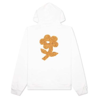 Organic Cotton Hoodies With Wordsearch Flower Print Natural White