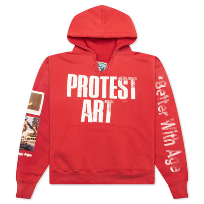 Protest Art Hoodie Red