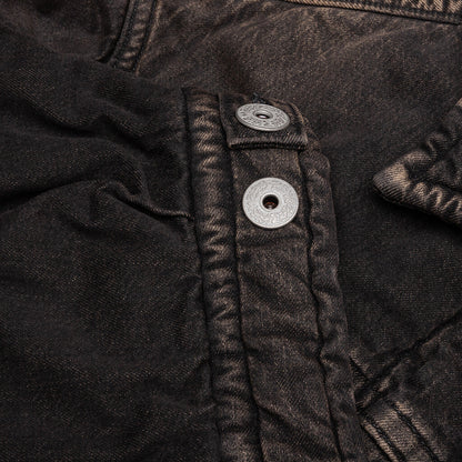Puffer Denim Jacket Black