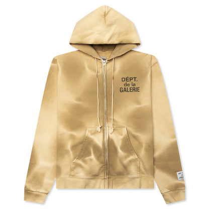 French Zip Hoodie Tan