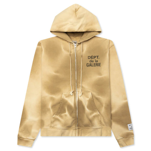 French Zip Hoodie Tan