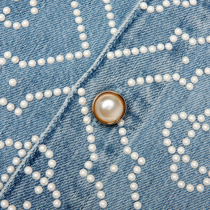 Pearl Monogram Denim Shirt Pearl