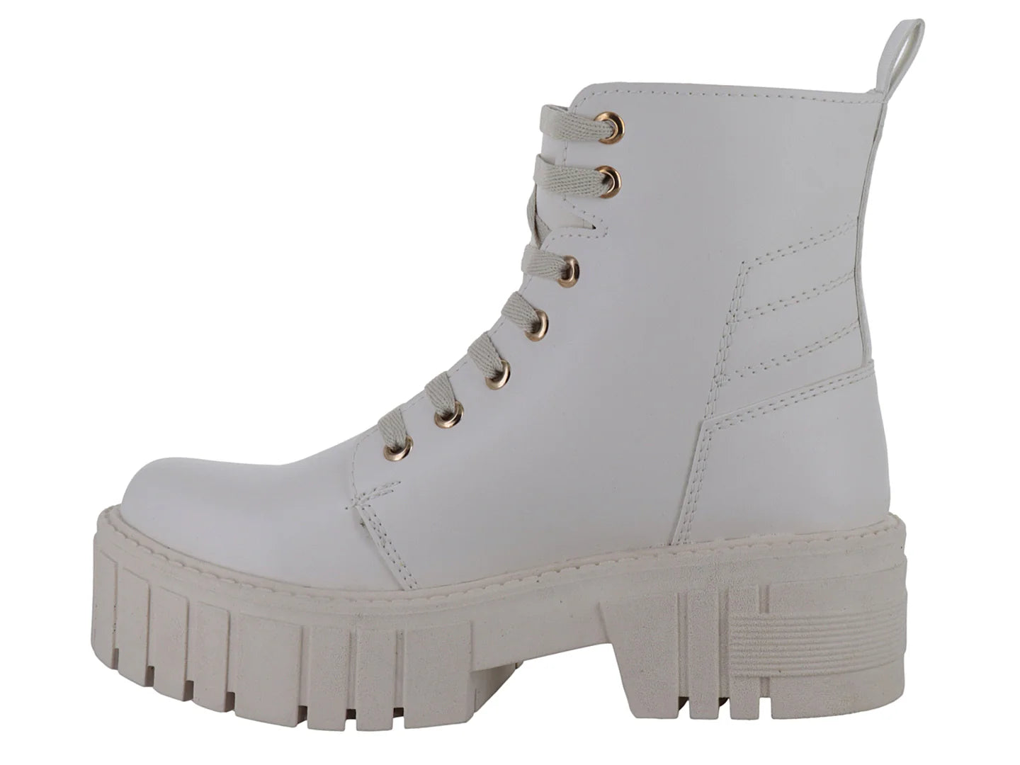 Botines Combat Punto Moda Gris Claro para Mujer