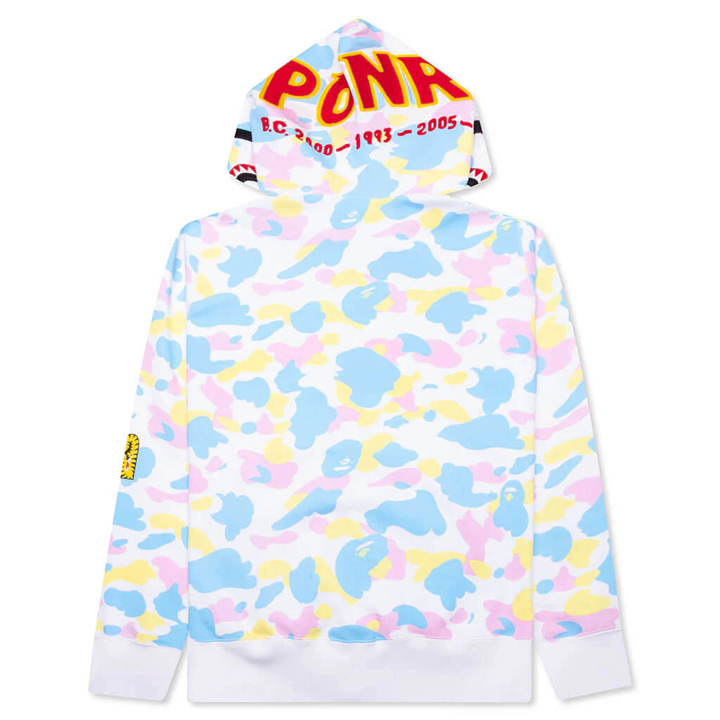 New Multi Camo 2nd Shark Full Zip Hoodie White