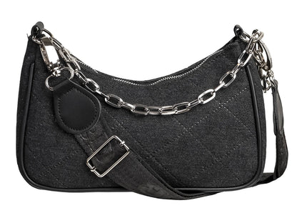 Bolsa Ferretina Rombo Negro para Mujer