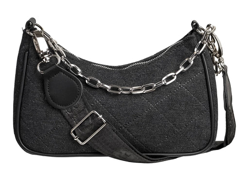 Bolsa Ferretina Rombo Negro para Mujer