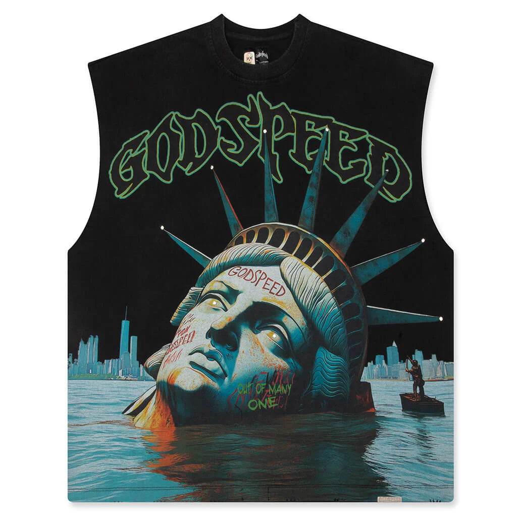 Sunken Liberty Sleeveless T Shirt Black