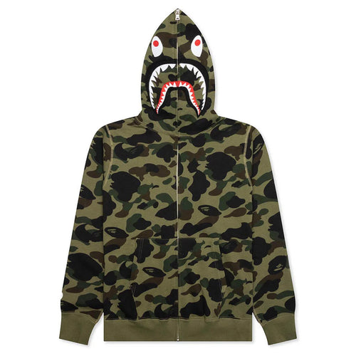 1st Camo Shark Full Zip Hoodie Green