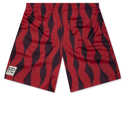 Waved Mesh Shorts Red